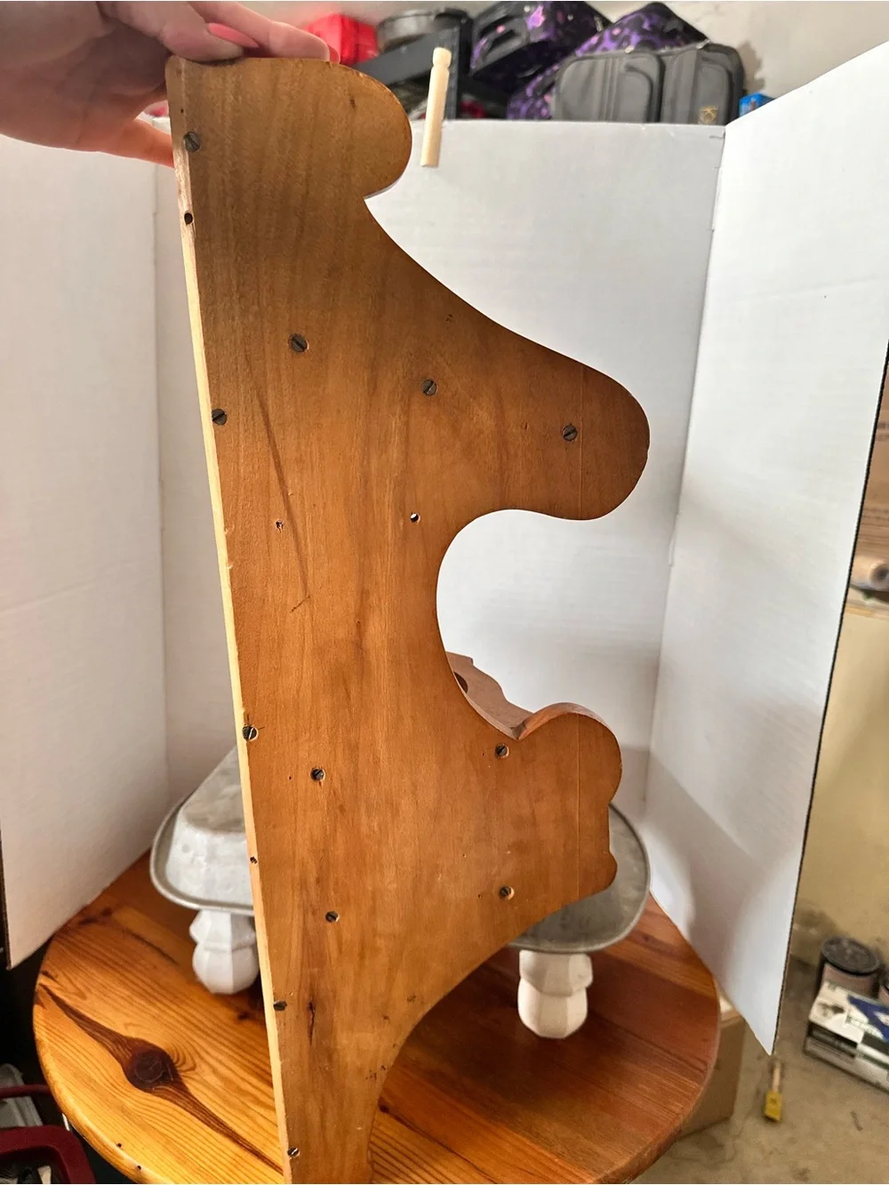 Classic Wooden Corner Display Shelf in Honey Brown
